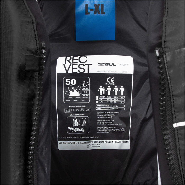 2024 Gul Junior Recreation Vest / Buoyancy Aid GK0007-B7 - Black